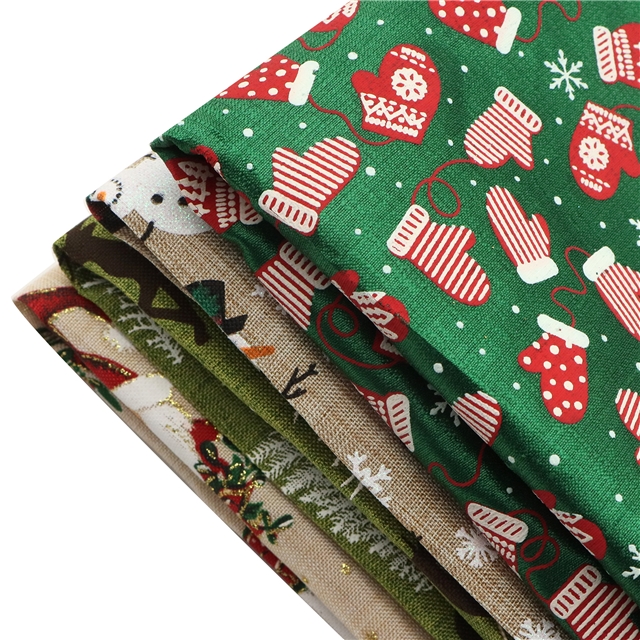 christmas gloves plaid ink printed bamboo fiber fabric