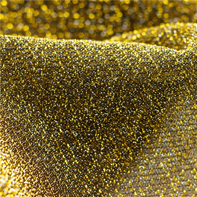 2 ways gold and silver knitted fabric