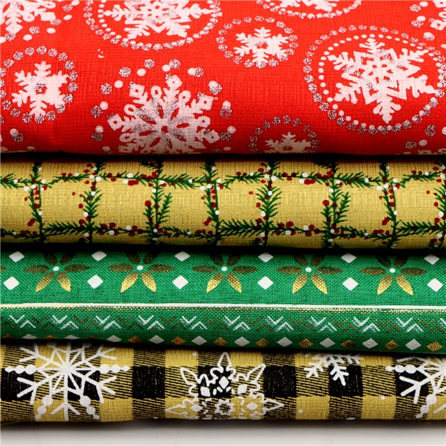 glitter offset printing christmas snowflake bamboo fiber fabric