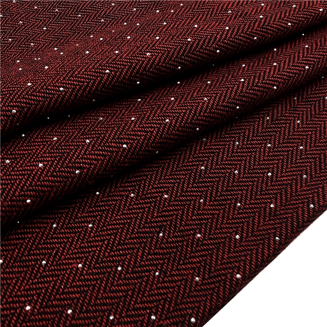 hot stamping woolen herringbone woolen fabric