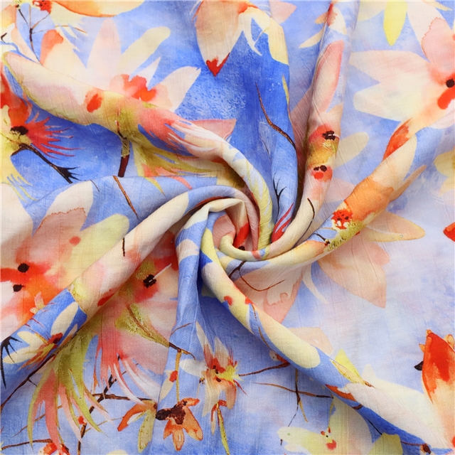 printed pleated fabric