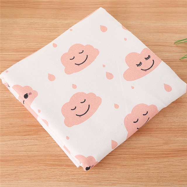 cloud print linen fabric