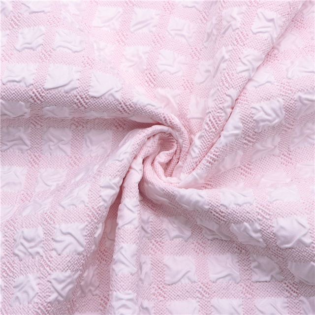 embossed bubble grid jacquard fabric light pink,50*140cm(19.7*55.1