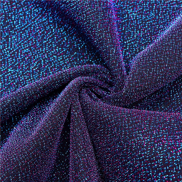2 ways gold and silver knitted fabric