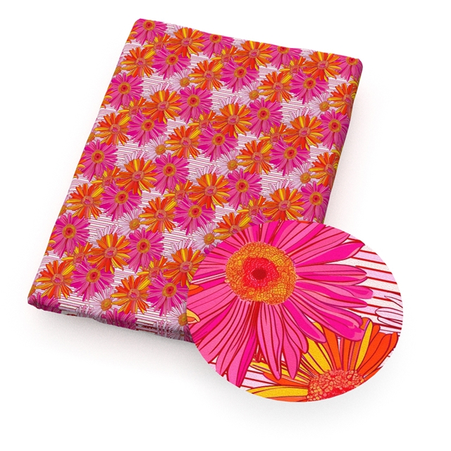 polyester cotton heart sunflower series polyester cotton fabric set (8 pcs/set)