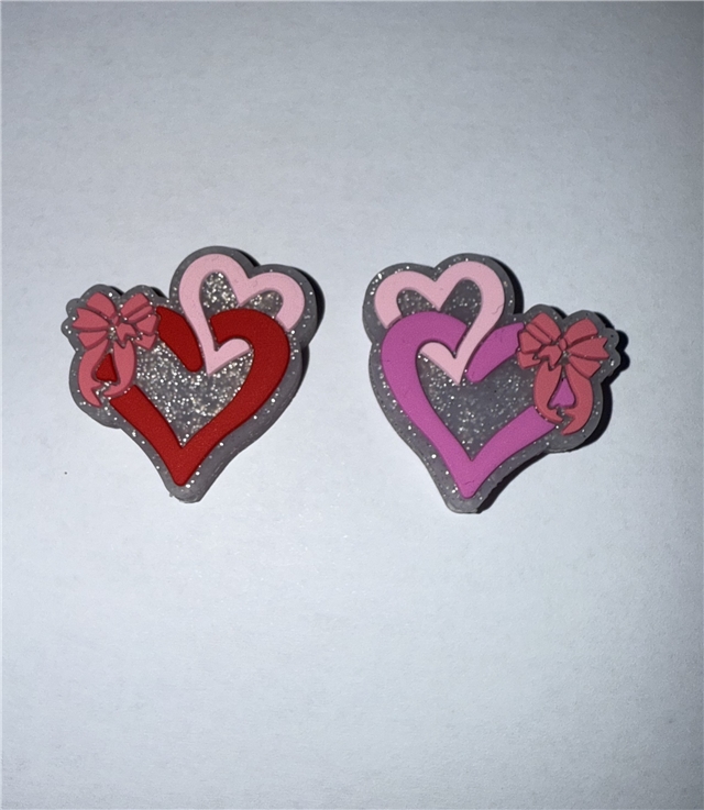 silicone glitter heart silicone bead