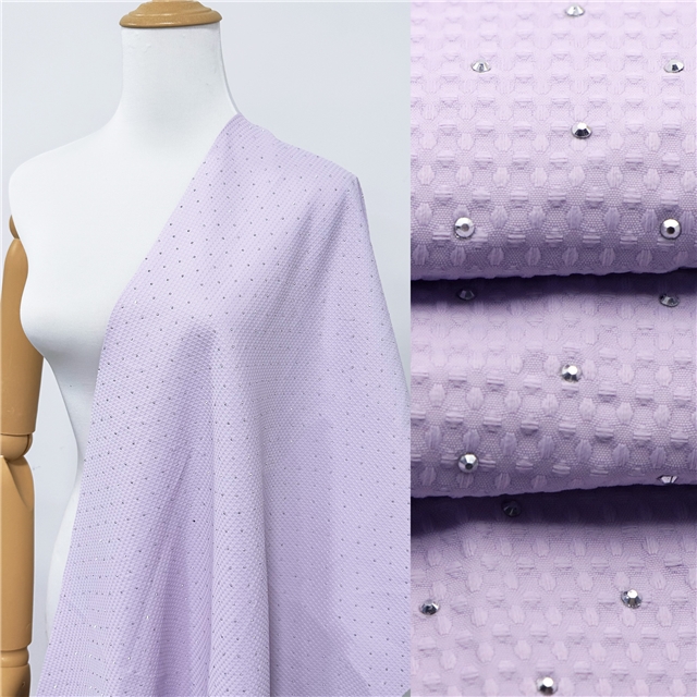 plain hot fix woven plaid polyester fabric