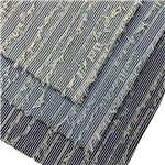 tassel trimmed striped jacquard denim fabric