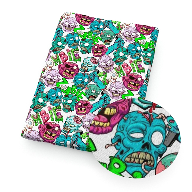 polyester cotton horror zombies series polyester cotton fabric set (4 pcs/set) polyester cotton fabric,50*45cm(19.7*17.7