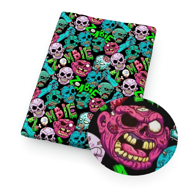 polyester cotton horror zombies series polyester cotton fabric set (4 pcs/set) polyester cotton fabric,50*45cm(19.7*17.7