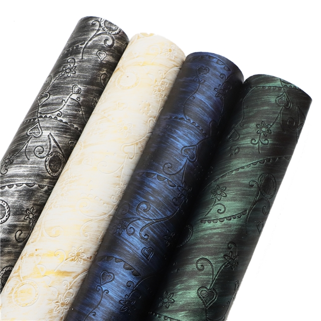 synthetic leather bump texture heart flower rubbing faux leather