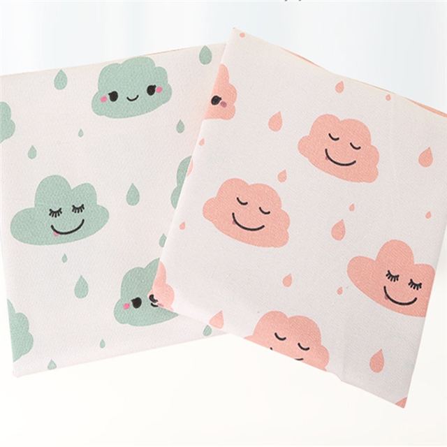 cloud print linen fabric