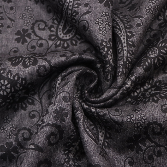 geometric cashew pattern printed suede fabric
