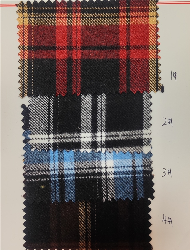 twill brushed yarn dyed checkered fabric