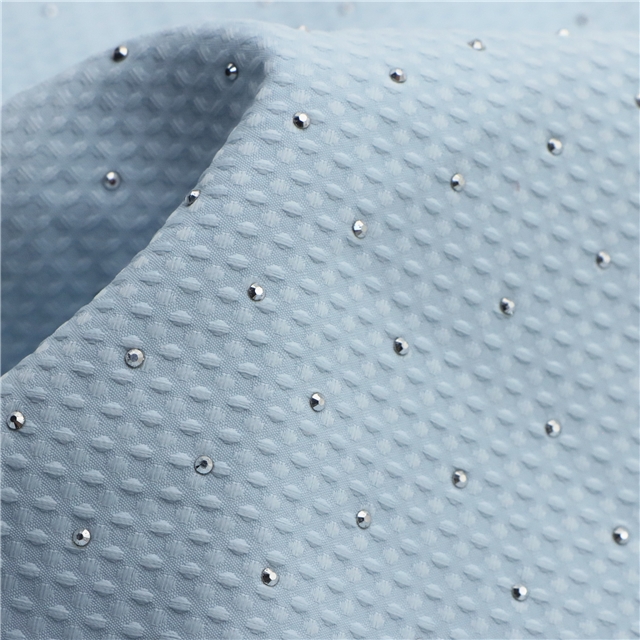 plain hot fix woven plaid polyester fabric