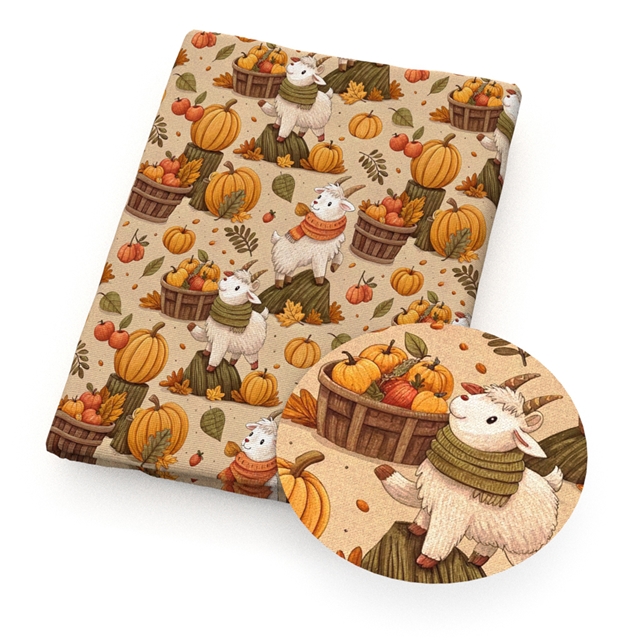polyester cotton animal pumpkin series polyester cotton fabric set (4 pcs/set)