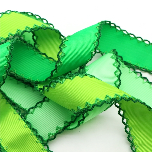 grosgrain green series grosgrain double layer two-color hook ribbon