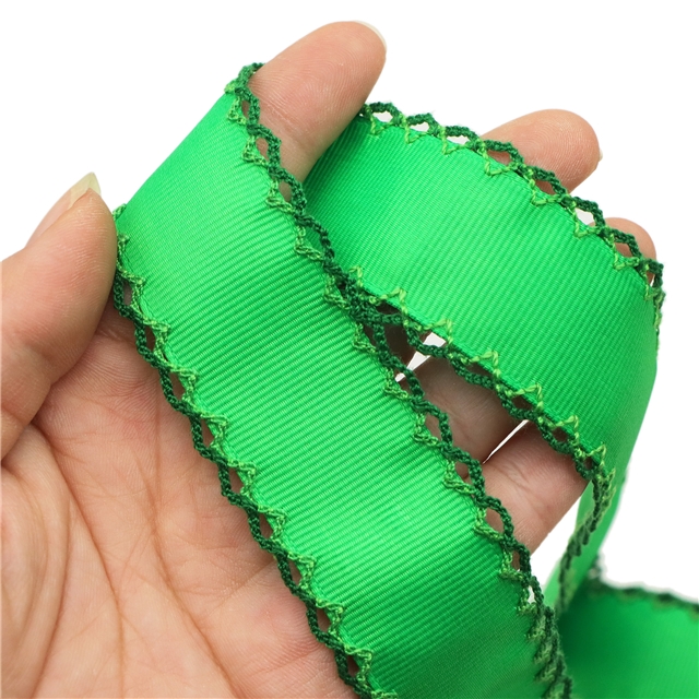 grosgrain green series grosgrain double layer two-color hook ribbon