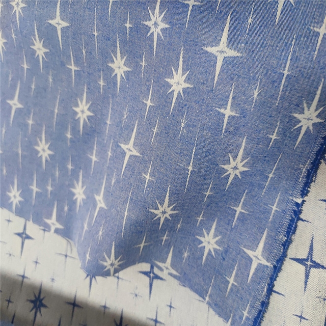 70% cotton and 30% polyester starry sky cowboy jacquard fabric