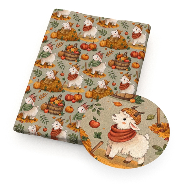 polyester cotton animal pumpkin series polyester cotton fabric set (4 pcs/set)