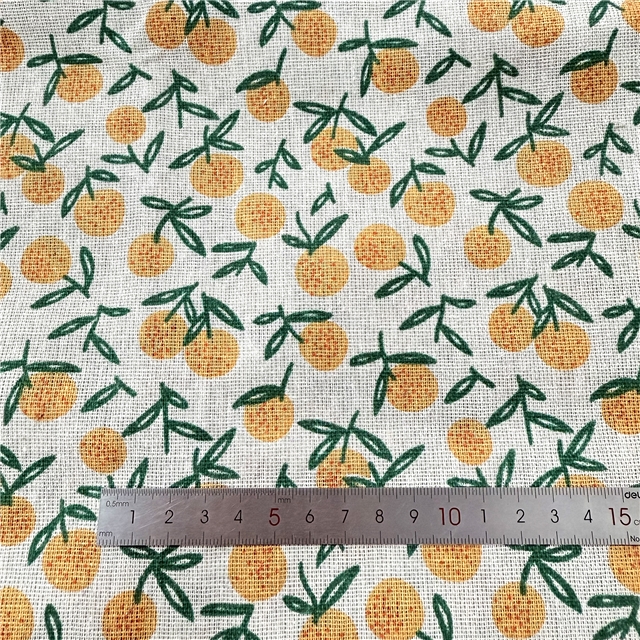 small fresh printed linen fabric