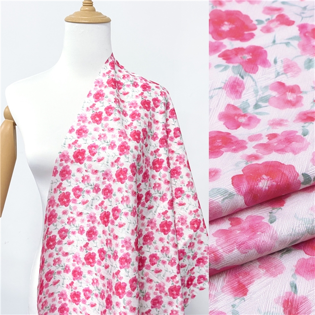flower herringbone pattern twill 100％ polyester fabric