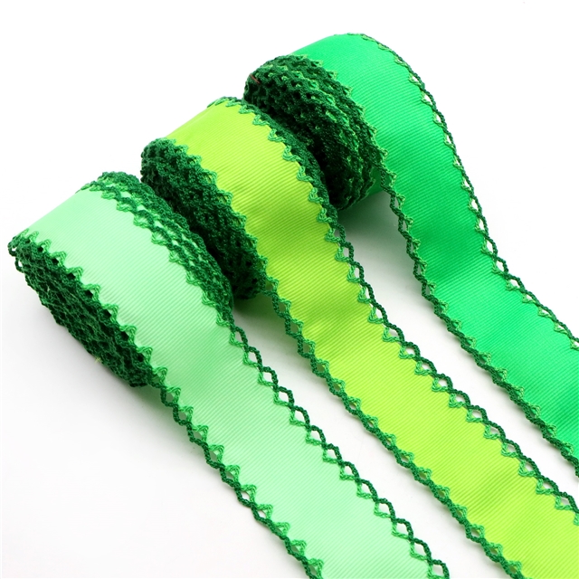 grosgrain green series grosgrain double layer two-color hook ribbon