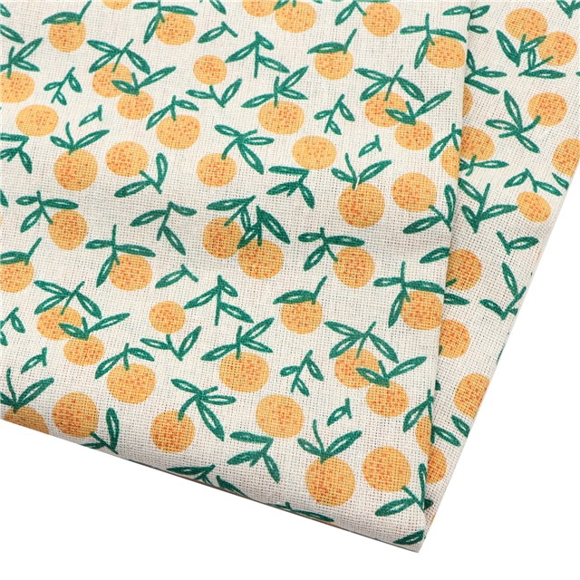 small fresh printed linen fabric