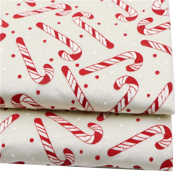 offset printing christmas crutches short plush fabric