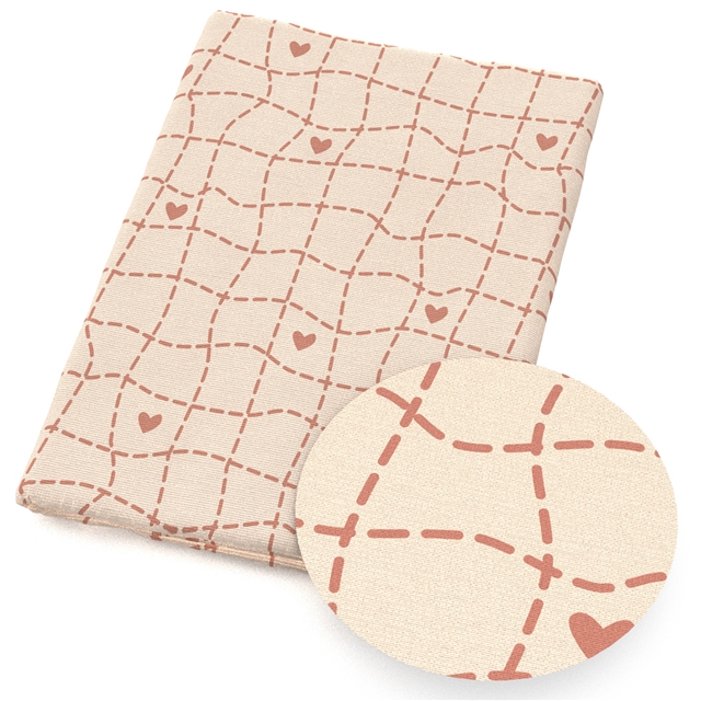 polyester cotton geometric heart series polyester cotton fabric set (5 pcs/set)