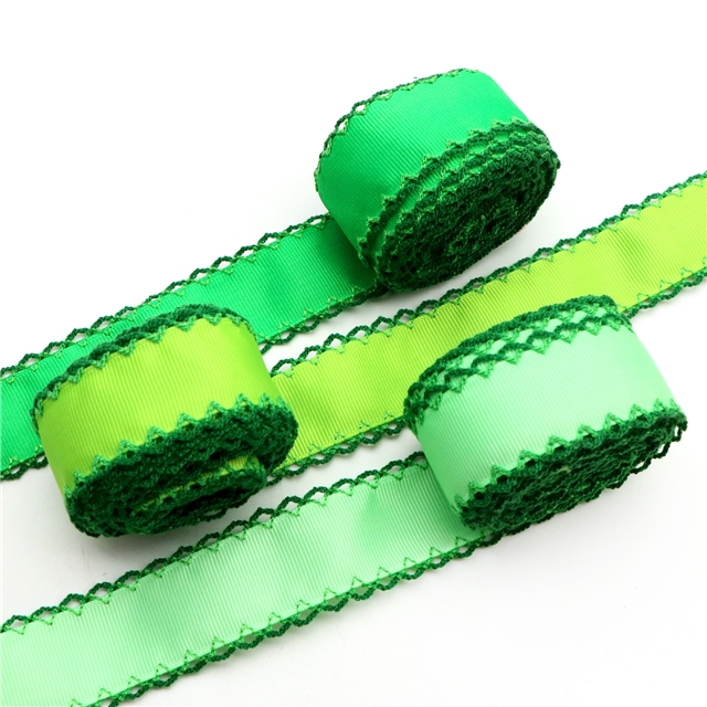 grosgrain green series grosgrain double layer two-color hook ribbon