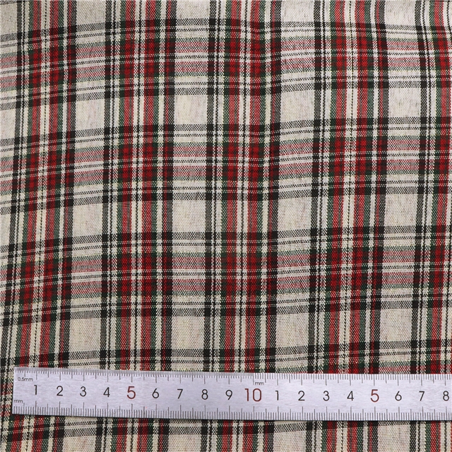 plaid gold and silver thread imitation linen fabric