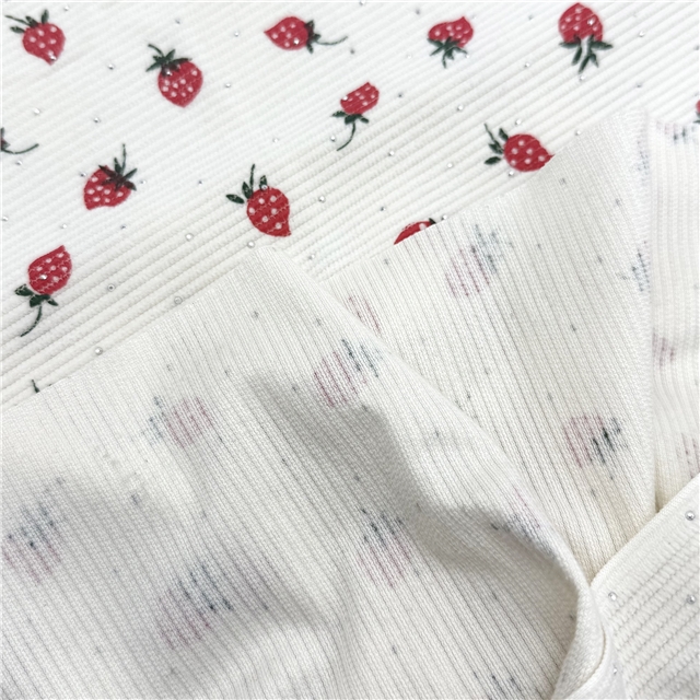 hot stamping strawberry corduroy fabric