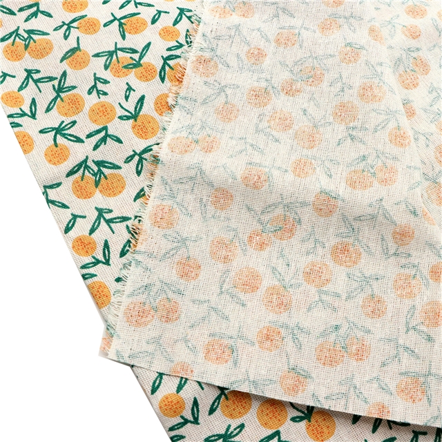 small fresh printed linen fabric