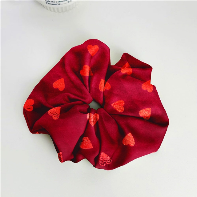red hot stamping heart short plush fabric