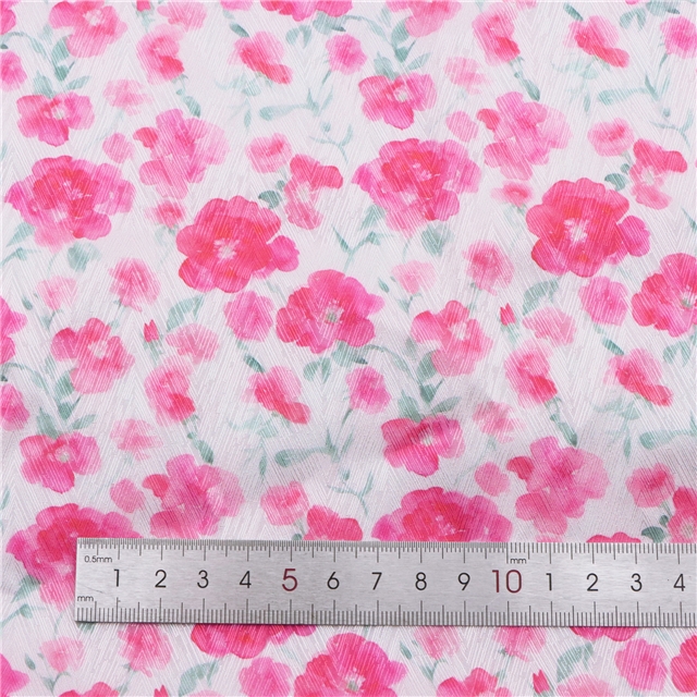 flower herringbone pattern twill 100％ polyester fabric