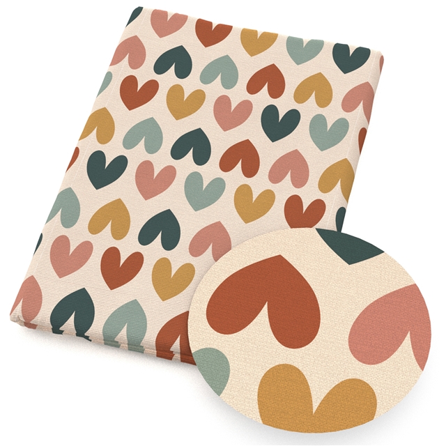polyester cotton geometric heart series polyester cotton fabric set (5 pcs/set)