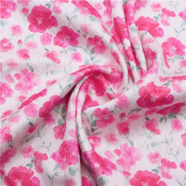 flower herringbone pattern twill 100％ polyester fabric