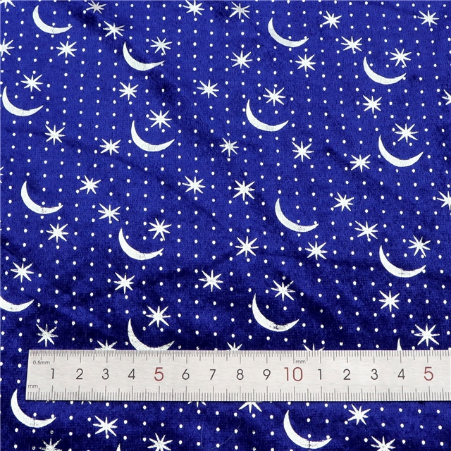 2 ways hot silver star moon velvet fabric