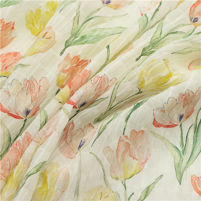 tulip wrinkles plaid chiffon fabric 3#,50*140cm(19.7*55.1