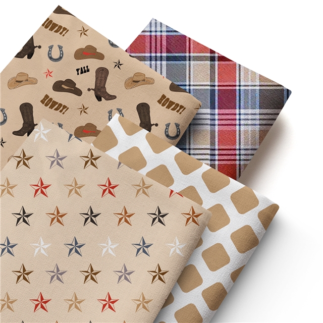 polyester cotton geometric star boots series polyester cotton fabric set (4 pcs/set)