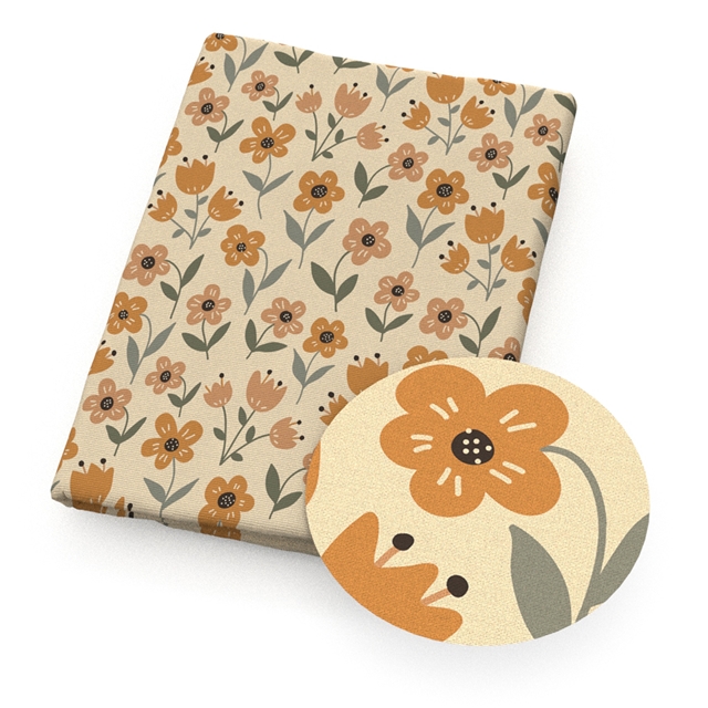 polyester cotton flower series polyester cotton fabric set (4 pcs/set)