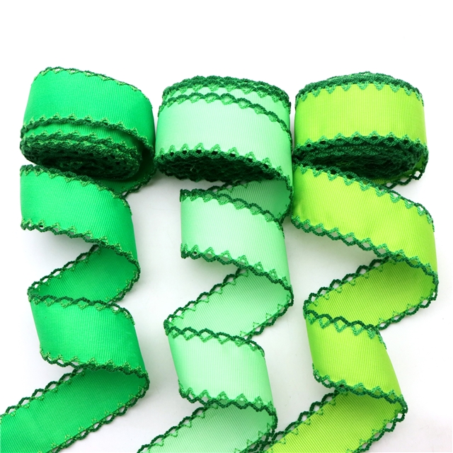 grosgrain green series grosgrain double layer two-color hook ribbon