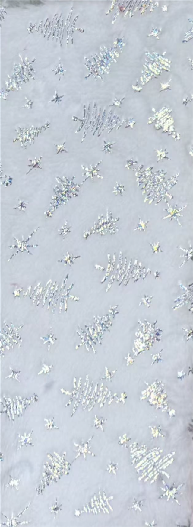 hot silver christmas tree velvet fabric