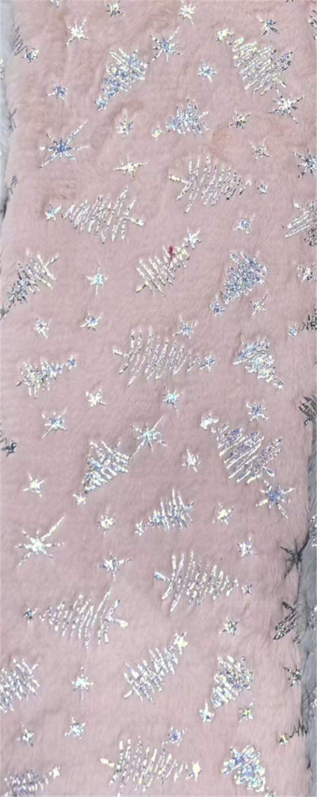 hot silver christmas tree velvet fabric