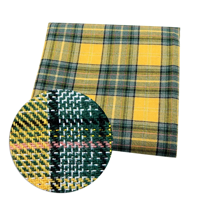 gold and silver plaid yarn dyed fabric