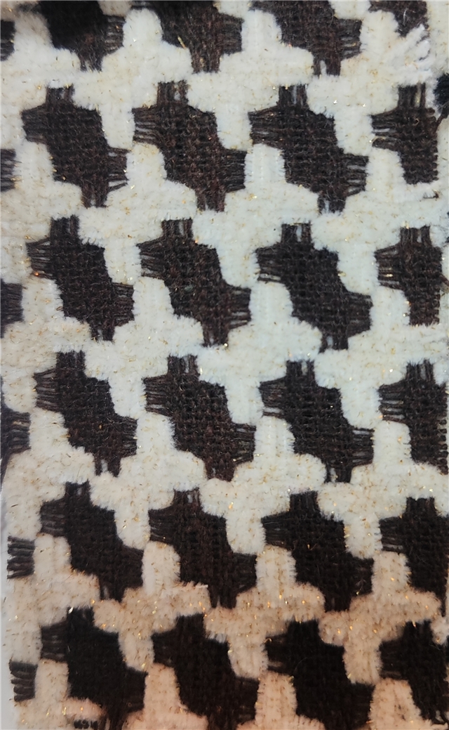 golden silk chiffon woven houndstooth small fragrant fabric