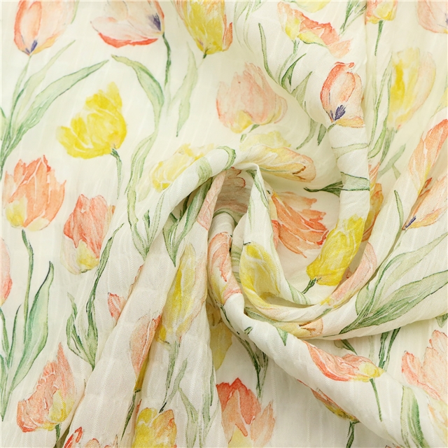 tulip wrinkles plaid chiffon fabric 3#,50*140cm(19.7*55.1