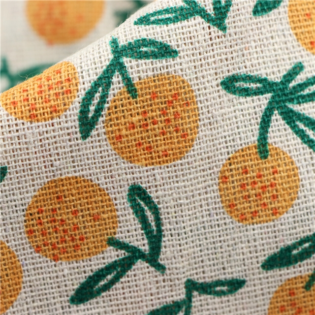 small fresh printed linen fabric