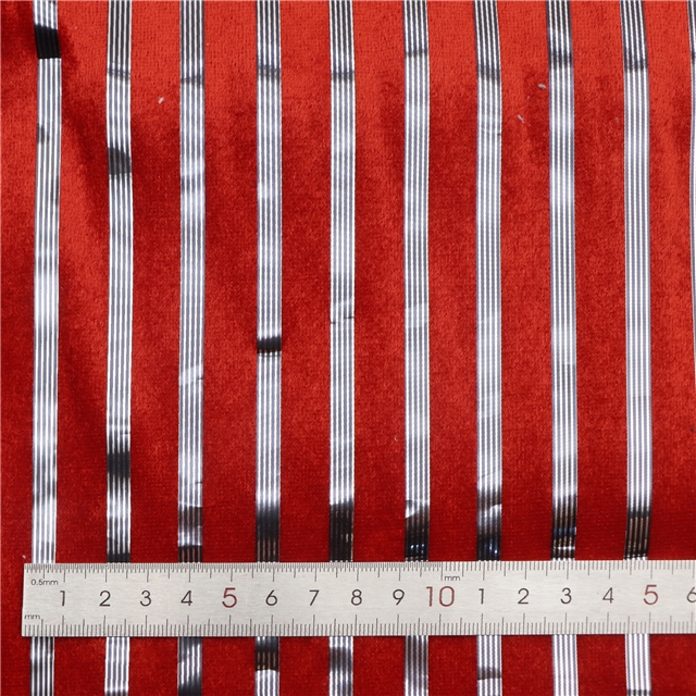 silver stripe velvet fabric